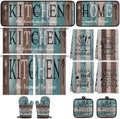 Britimes Kitchen Decor Sets, 13 Pack, Farmhouse Teal Turquoise