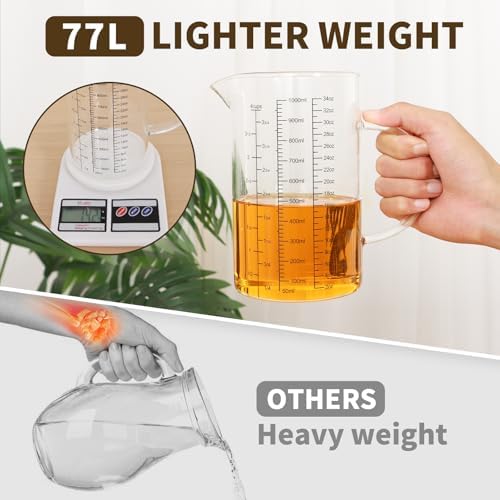 Glass Measuring Cup Set, 4-Cup/32oz (1000 ml) + 12oz (350 ml)