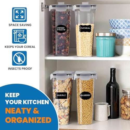 Cereal Storage Containers 4L Food Grade and BPA Free Sets with Lids