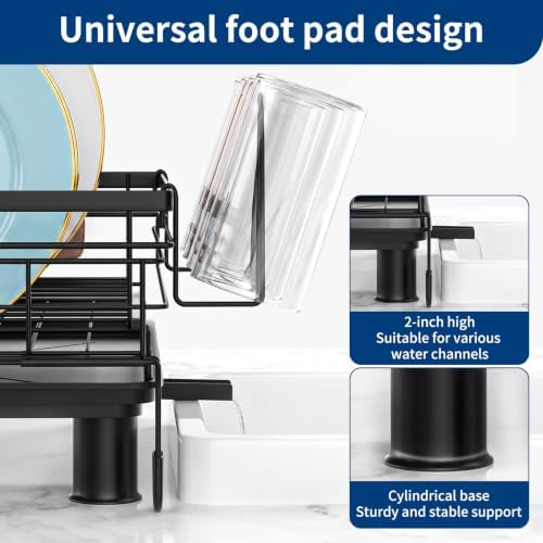 Expandable Dish Drying Rack with Draining Tray