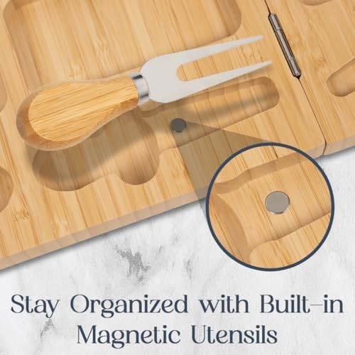 Charcuterie Boards Set, Large Bamboo Cheese Board
