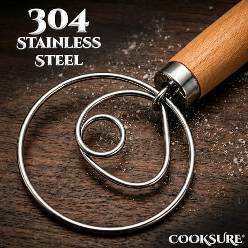 304 Stainless Steel Danish Dough Whisk, 13 Inch