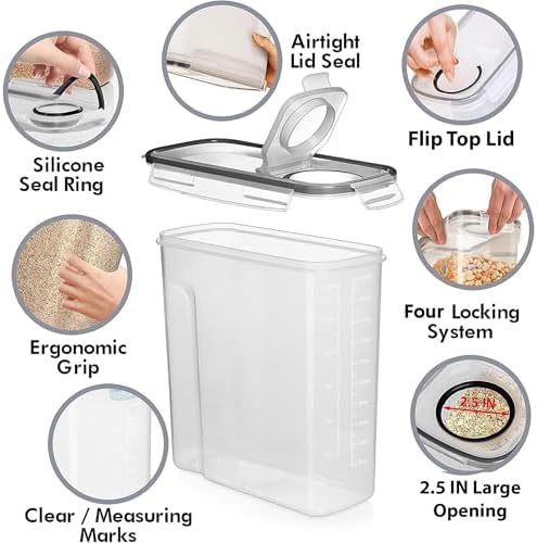 Shazo Airtight Food Storage Containers, 2 Pack, 6.3L