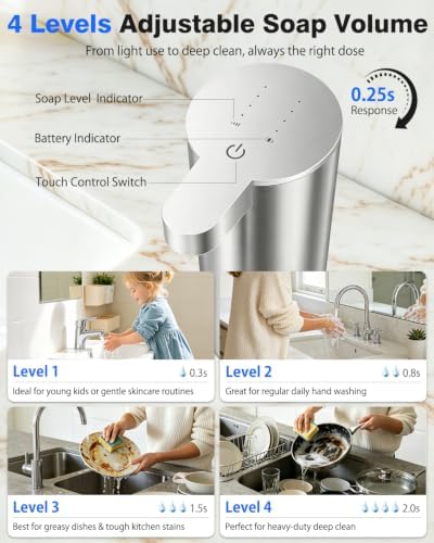 Touchless Automatic Liquid Soap Dispenser, Stainless Steel