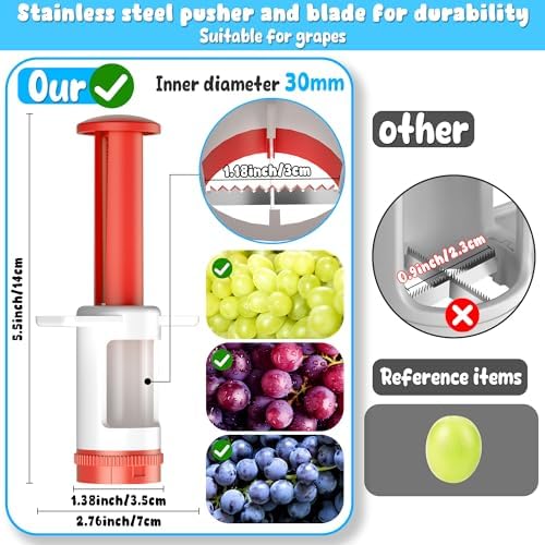 Grape Cutter for Toddlers, Red Container