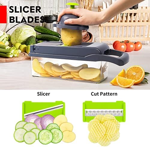 Vegetable Chopper, 13-in-1, 8 Blades