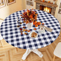 Smiry 36"-44" Picnic Table Cloth, Flannel Backed Vinyl Fitted