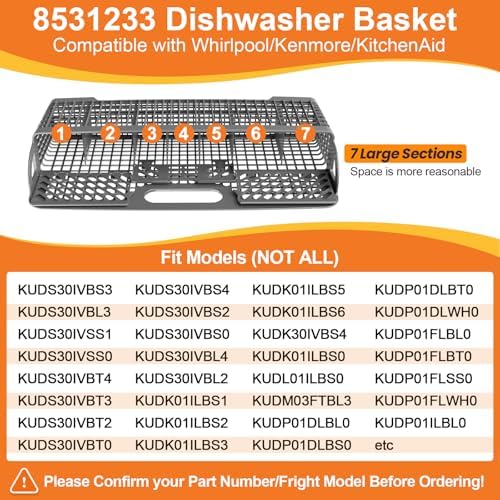 8531233 WP8531233 Dishwasher Silverware Basket For Whirlpool Kenmore