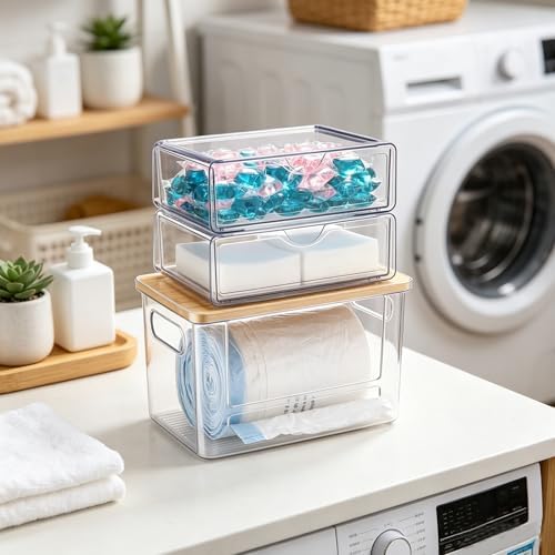 3Pcs Extra Large Laundry Room Organization and Storage, Stackable