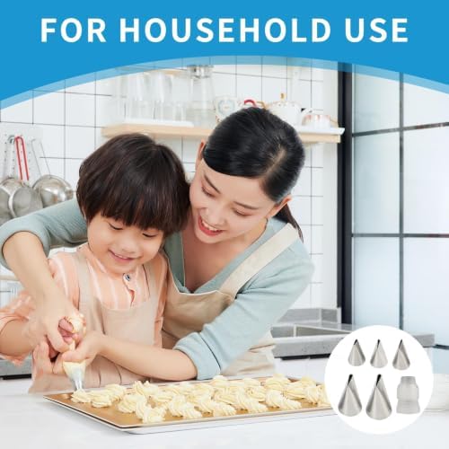 6 Pcs Flower Piping Tips Set with Coupler