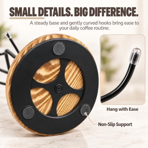 8-Hook 360°Rotating Coffee Cup Holder for Countertop, Mug Tree for