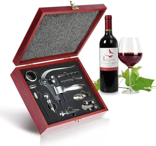 9-Pieces Corkscrew Wine Opener Set, Stainless Steel Cork Screw Rabbit