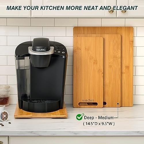 ANBOXIT Bamboo Sliding Tray for Coffee Maker