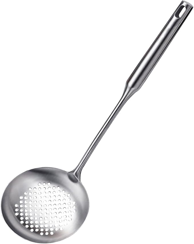 Slotted Spoon, Stainless Steel Strainer Metal Skimmer Spoon by EJOEXQU