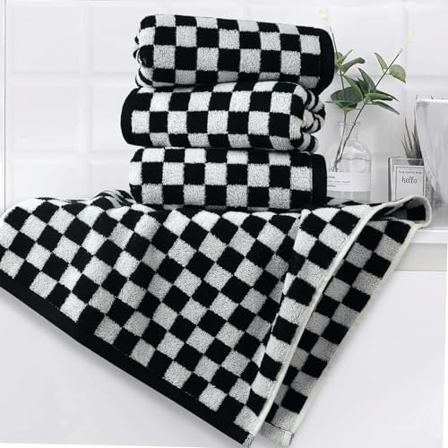 Jacquotha Black and White Hand Towels 4 Pack