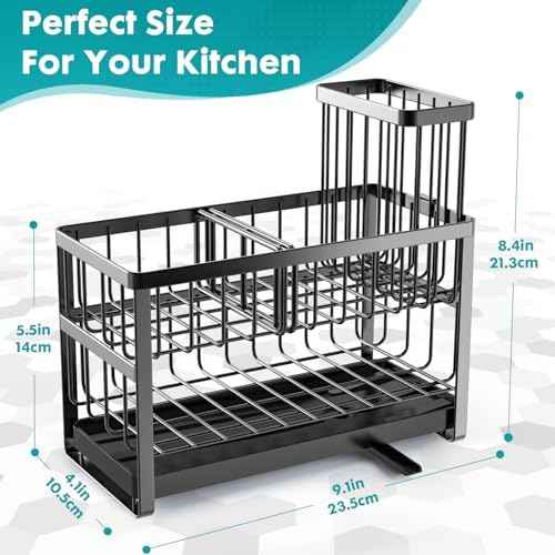 Sinnsally 2-Tier Kitchen Sponge Holder, Black