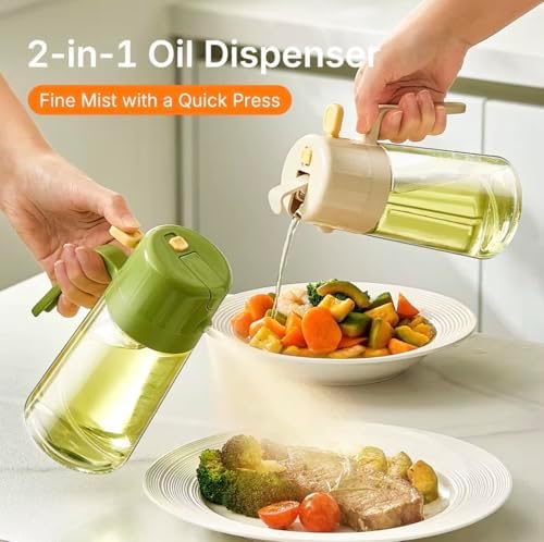 16oz/470ml Glass Olive Oil Sprayer, Green