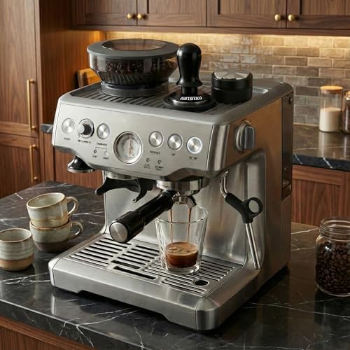 Barista Espresso Tamper 53.3/54mm, Spring Loaded Flat Base Tamper Kit