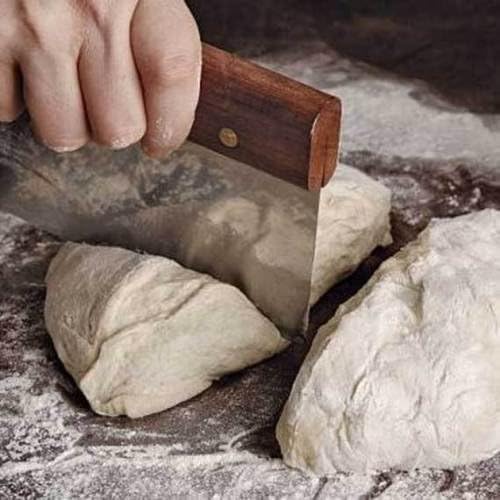 Stainless Steel Wood Bench Scraper & Dough Cutter - Multi Function