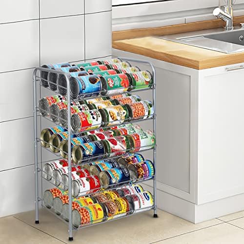 MOOACE Can Rack Organizer, 5 Tier Can Storage Dispenser Holds up to 60