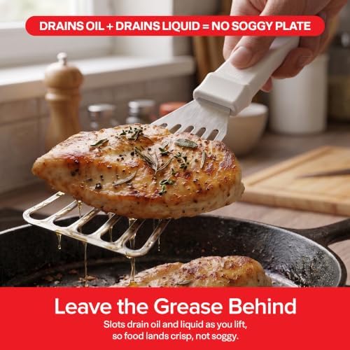 Stock Your Home Fish Spatula, 6"x 3" Blade Stainless Steel Slotted