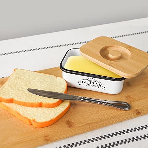 SOTECH Butter Dish with Lid Farmhouse Style Butter Jar for Countertop