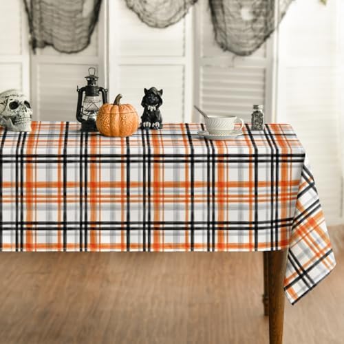 Horaldaily Halloween Tablecloth 60x84 Inch Rectangular, Fall Orange