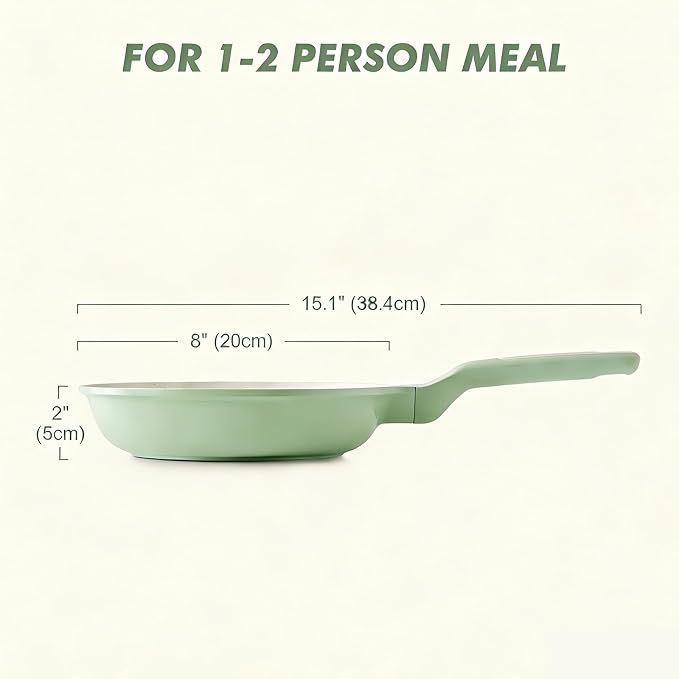 SENSARTE Nonstick Ceramic Frying Pan Skillet, 8 Inch Omelet Pan, Healthy Non - Image 6