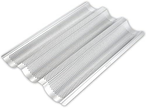 AYCCNH Stainless Steel French Baguette Bread Pan, Perforated Loaf Pans