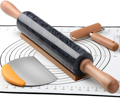 18.5 inches Marble Rolling Pin,Large Non-Stick Dough Roller,for making