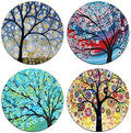 Color Tree of Life Round Coaster Set - Made of Recycled Rubber - Set