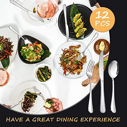 Silverware Set,SANTUO Stainless Steel Knives Spoon Forks Set for Home