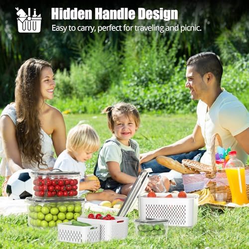damynuo 10 Pack Fruit Storage Containers with Colander