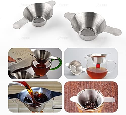 AUEAR, 2 Pack Different Size Stainless Steel Mini Strainer Fine Mesh