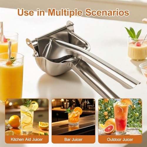 304 Stainless Steel Lemon Squeezer, Manual Citrus Juicer Hand Press
