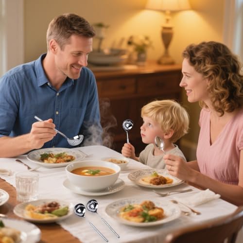 2-Pack Stainless Steel Soup Ladle and Slotted Spoon Set
