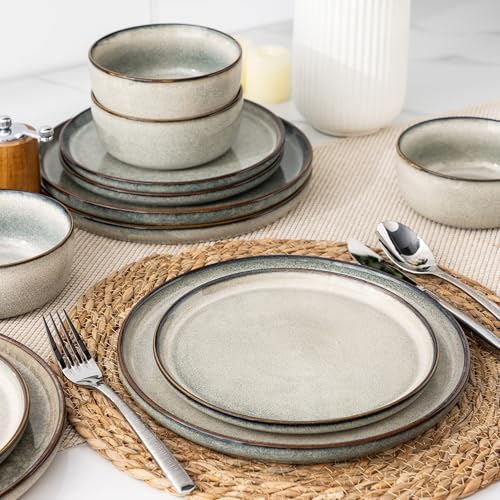 GBHOME Dinnerware Sets for 8, 32 Pieces Ceramic Plates and Bowls Set