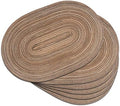 Placemats Set of 6, Woven Oval Braided Dining Table Mats(Brown)