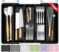 Large Expandable Silverware Drawer Organizer, Utensil Tray