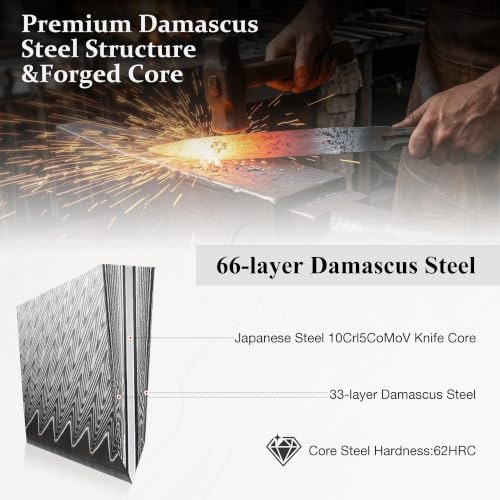 SHAN ZU 3-Piece Damascus Steel Knife Set