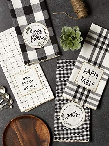 DII Home Sweet Farmhouse Kitchen Collection, Dishtowel Set, 18x28