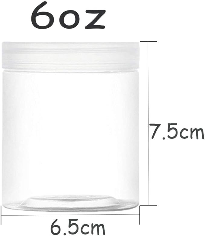 15 Pack 6oz Clear Plastic Jars Wide-mouth Storage Containers, Refillable Empty - Image 2