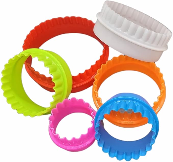 Handy Housewares 6pc Scalloped Biscuit/Cookie Dough Cutter Set, Round & Flower by HandyHousewares