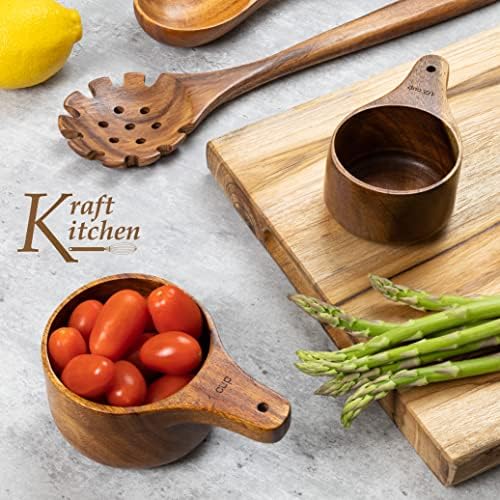 Wooden Measuring Cups and Spoons Set - Wood Measuring Cups, Wooden