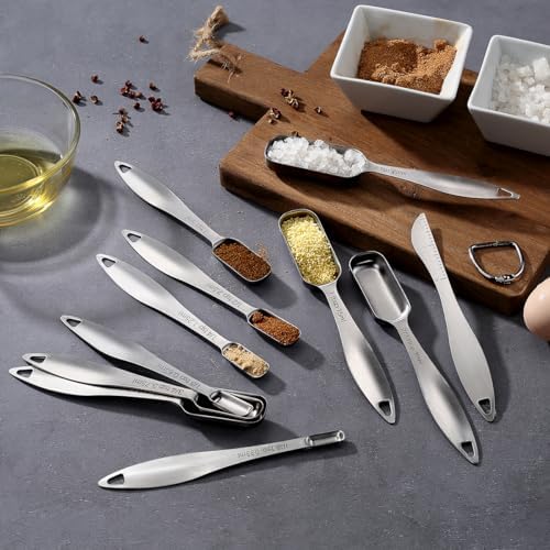18/8 Stainless Steel Measuring Spoons Set of 16 Pieces, Includes 10