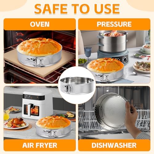 10 Inch Springform Pan for Baking, 304 Stainless Steel Cheesecake Pan