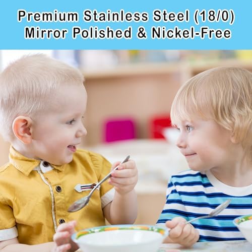 12 Piece Stainless Steel Kids Silverware Set - Child and Toddler Safe