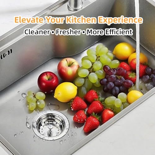 Kitchen Sink Drain Assembly, 3-1/2 Inch Basket Strainer