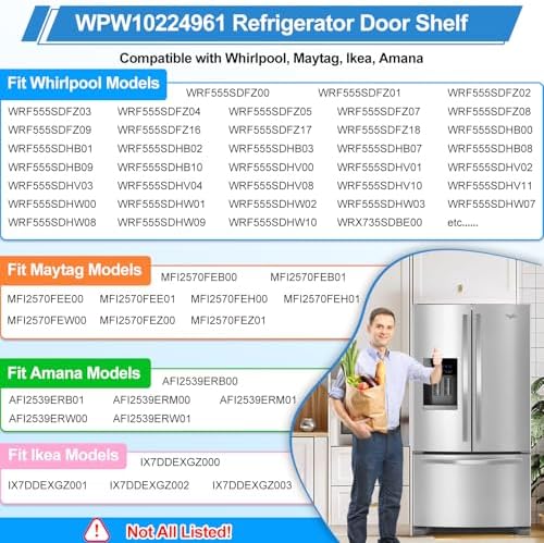 WPW10224961 Refrigerator Door Bin Shelf Replacement Compatible with