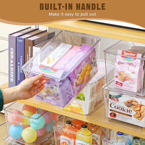 Freebat 6 Pack Clear Storage Bins with Lids, 7 Quart